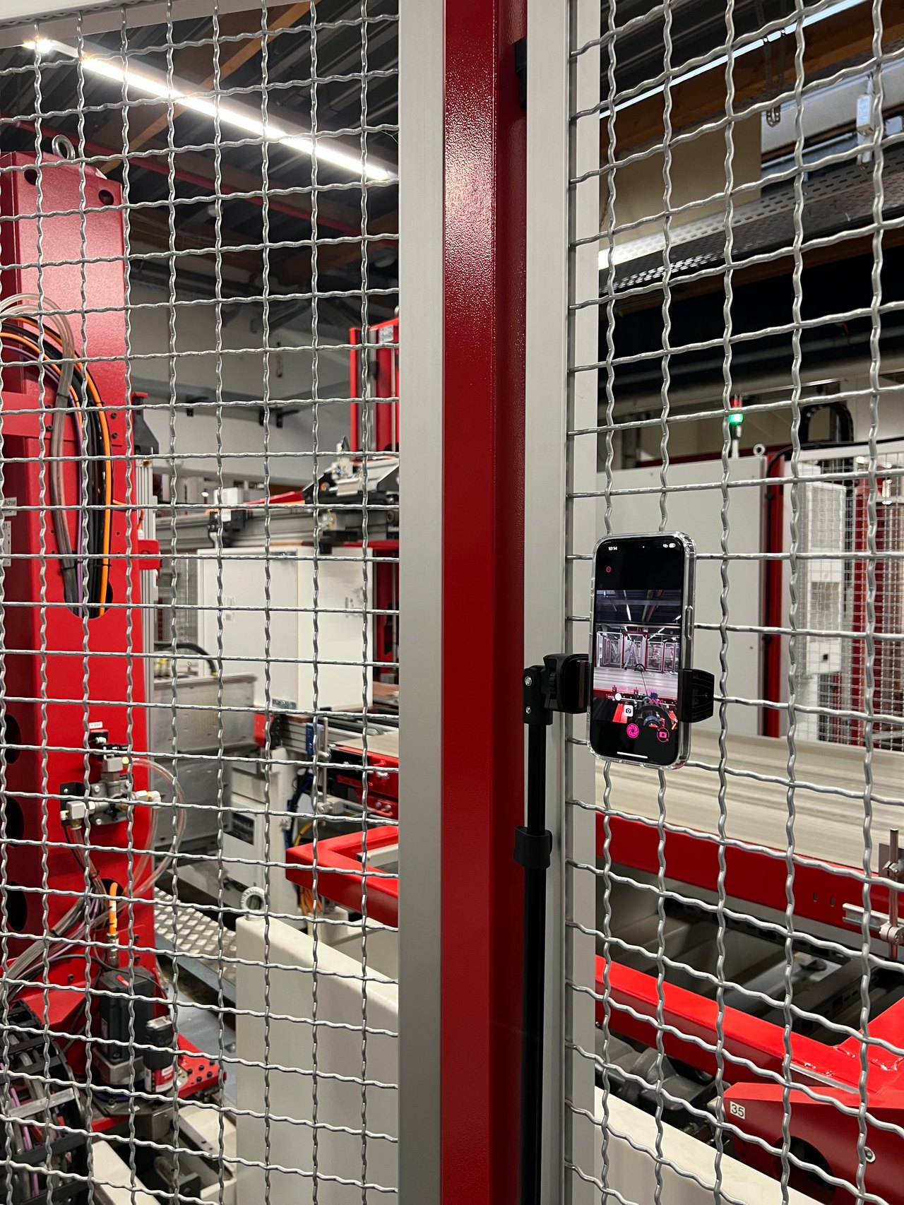 Phone mounted in production line